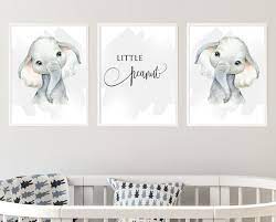 Baby Elephant Wall Art Nursery Decor