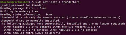 how to install thunderbird on ubuntu 20