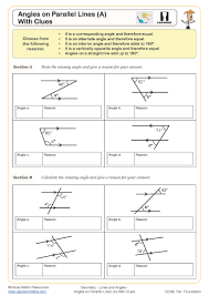 angles on parallel lines a with