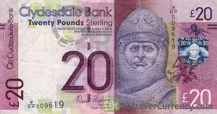 clydesdale bank 20 pounds exchange