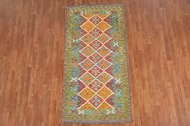 reversible kilim flat weave runner rug