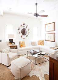 For a more monochromatic decorating idea, when black and white are present, gray is a welcome addition, and charcoal gray has a similar. White Sectional Sofa Country Living Room Atchison Home