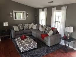 cozy grays red living room decor