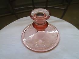 Pink Depression Glass Candle Holder