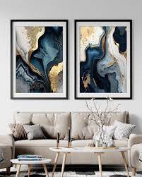 Gold Marble Wall Art Abstract