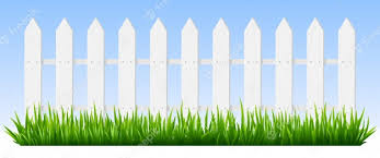 realistic wooden fence green grass on