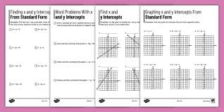 Y Intercepts From Standard Form Worksheet