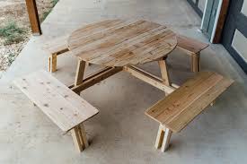 Round Picnic Table With Benches