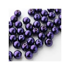 8mm Value Glass Pearl Beads Dark Purple