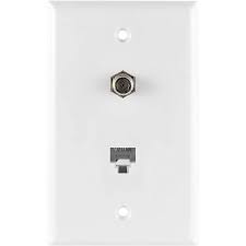 ge coax and telephone cable wall plate