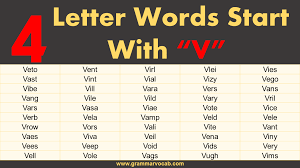 four letter words starting with v