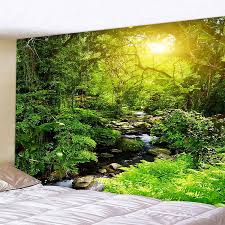 3d Forest Scenery Tapestry Wall Hanging