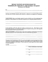 Specific details must be clearly stated on the notice, so the other party has reasonable awareness about their responsibilities. 90 Day Eviction Notice Fill Out And Sign Printable Pdf Template Signnow