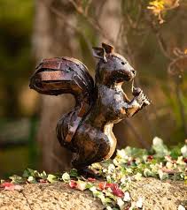 Metal Squirrel Garden Ornament