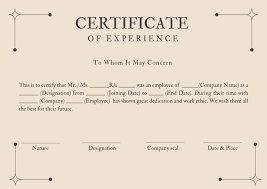 how to get experience certificate