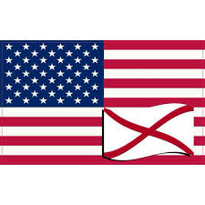 The current flag of alabama (the second in alabama state history) was adopted by act 383 of the alabama the flag of the state of alabama shall be a crimson cross of st. 5x3 United States Of America And Alabama Flag Sticker Vinyl Patriotic Decal Walmart Com Walmart Com