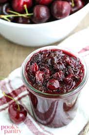 cherry chutney with red onion ginger