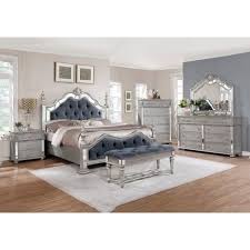 See more ideas about white bedroom set, bedroom set, bedroom furniture sets. Silver Orchid Beaudet Glam Grey 5 Piece Tufted Panel Bedroom Set On Sale Overstock 21906898