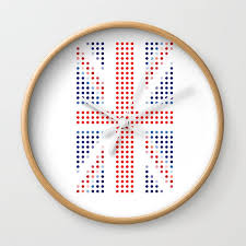 uk flag wall clock by infinitees society6