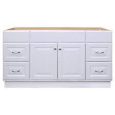 W glacier bay everdean vanity in pearl gray with cultured marble vanity top in white flawlessly pairs quality craftsmanship with beauty. Project Source 60 In White Bathroom Vanity Cabinet In The Bathroom Vanities Without Tops Department At Lowes Com