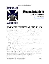 mountain athlete workout plan pdf
