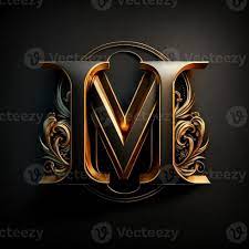 Logo for the letter M with a modern classic style ,3d alphabet on black  background 21705001 Stock Photo at Vecteezy