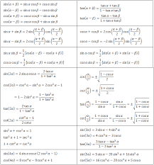 trigonometric equations formula with