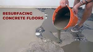 resurfacing concrete floors with a self
