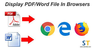 how to display pdf word file in browser