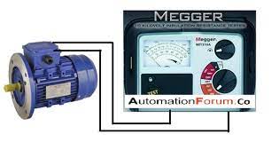 test a 3 phase motor by using a megger