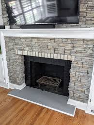 Stone Veneer Fireplace With Paint