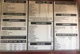 menu of jerry neel s bar b q in fort