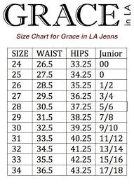 Grace In La Size Chart World Of Reference