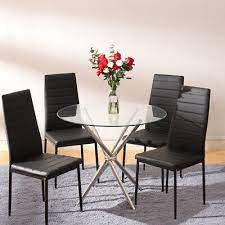 Modern Clear Round Glass Dining Table