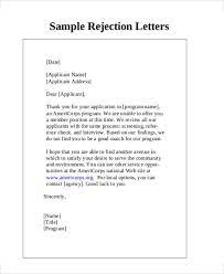 7 rejection letter templates 7 free