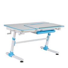 Kids study desks in great quality. Kids Ergonomic Height Adjustable Study Desk Chair White Board Lift Top With Rear Surface Compartment Drawer Scholar Series Blue Efurnit