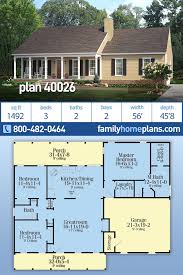 Ranches are more known for their backyard landscaping. Ranch Style House Plan 40026 With 3 Bed 2 Bath 2 Car Garage Ranch House Designs Simple Ranch House Plans Ranch House Plans