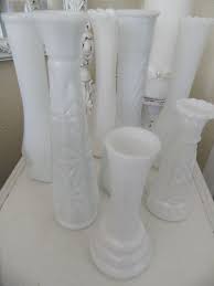 Milk Glass Vase Shabby Chic Bathroom