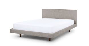 glaze gray fabric queen sized bed frame