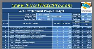 web development project budget