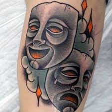 Comedy tragedy tattoo by cassandrareitzig on deviantart. 60 Drama Mask Tattoo Designs For Men Theatre Ink Ideas
