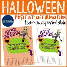 Halloween Affirmation Encouragement Tear Away Printable School Counseling