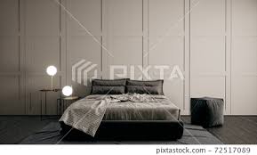 modern vintage style bedroom with beige