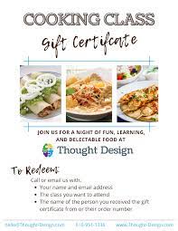 cooking cl gift certificate