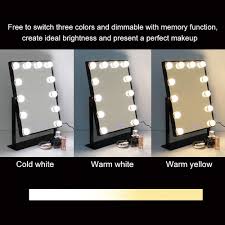 Tabletop Lighted Vanity Mirror With Dimmable Led Bulbs Chende 3 Color Chende Hollywood Vanity Mirror