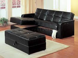 black vinyl modern small sectional sofa