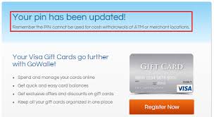 activate a gift card and create a pin