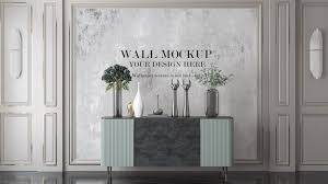 Premium Psd Wall Mockup Design With
