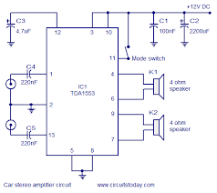 car stereo lifier circuit diagram