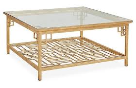 Larkspur Antique Gold Glass Coffee Table